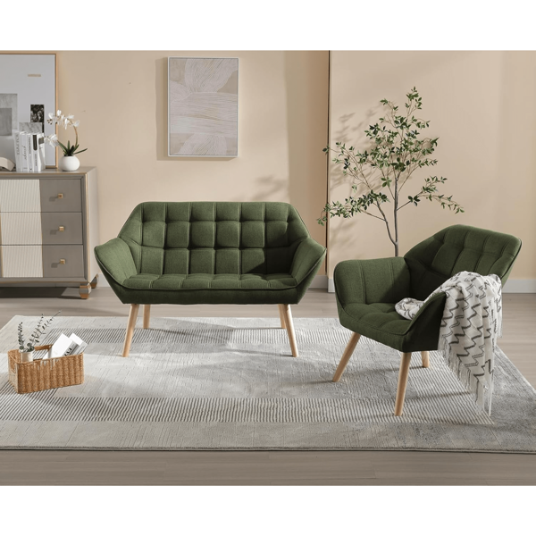 WAHSON OFFICE CHAIRS 1PC Wahson Velvet Accent Chair Modern Upholstered Tub Chair With Golden Metal Legs, Occasional Comfortable Padded Lounge Armchair Sofa For Living Room/Bedroom