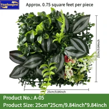 1 pieza Planta artificial decorativa para exteriores de 25cm*25cm/9.84pulg*9.84pulg, follaje artificial para exteriores, decoración de boda, decoración del hogar, decoración de pared, planta artificial, césped, flores artificiales, apta para decoración de bodas, decoración del hogar, decoración de exteriores