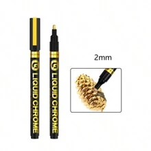 1 stuk Chrome Marker Zilver Goud Marker Pen Voor Kaarten, Posters, Steenmokken, Keramiek, Glas, Metaal Ambachtelijke Verf Pen