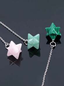 1 viên đá quý tự nhiên Crystal Con lắc dùng để dò tìm bói toán Wicca Chakra Reiki Thạch anh hồng Thạch anh tím Pha lê trắng Lapis Lazuli Mặt dây chuyền Onyx F055 - con lắc - Xem 2