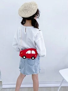 Cute Cartoon Car Shaped Kids' Crossbody Bag Coin Purse, Vehicle Shoulder Bag, Cool Bag For Children