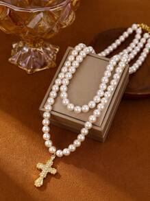 Bộ 3 Dây Chuyền Ngọc Trai Giả Nhiều Lớp Sang Trọng Thời Trang Cho Nữ Dây Chuyền Mặt Dây Chuyền Làm Quà Tặng Tiệc Lễ Hội - bộ 3 món - Xem 4