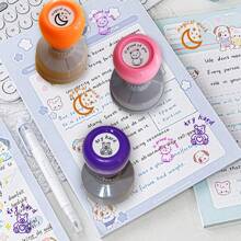Colorful Cartoon Stamps, Inspiring Cheering Up Messages, Fun Stamping, Encourage Learning, Cute Round Stamps - HA33 Carrot Seal - View 5