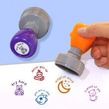 Colorful Cartoon Stamps, Inspiring Cheering Up Messages, Fun Stamping, Encourage Learning, Cute Round Stamps - HA33 Carrot Seal - View 4