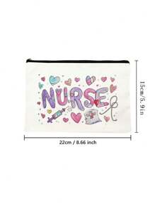 1 pezzo Divertente borsa make-up infermiera per amore, accessori infermiera per il lavoro, regali per infermiere donne, borsa infermiera per donne, moglie e madre, laurea compleanno ringraziamento pensionamento regali, kit di sopravvivenza infermiera borse cosmetiche organizer per il trucco