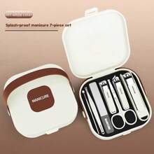 7 Stücke/Set tragbarer Nagelknipser-Set, spritzgeschützter Nageltrimmer-Set für Maniküre & Pediküre