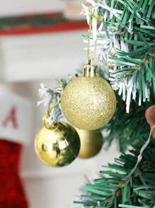 24 件圣诞饰品 - 彩色塑料电镀圣诞树球饰品、圣诞树装饰、圣诞家居装饰、圣诞快乐、万圣节、万圣节装饰 - 彩色 - 查看 2