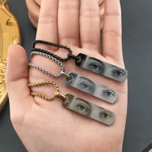 1 pieza Collar con dije de ojos humanos personalizados para mujeres/hombres, regalo del Día del Padre, regalo para papá, regalos para novio, con tu foto de ojos grabada, regalo personalizado para ella/él, joyería hecha a mano perfecta para aniversarios, cumpleaños, graduación, baile de gala, fiestas, artículos escolares, para adolescentes, estudiantes de secundaria inferior y superior, universitarios, de primer año, de segundo año, estudiantes de años inferiores
