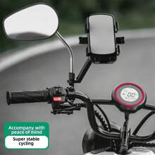 1pc Aluminum Alloy Bicycle Phone Holder, Mountain Bike Road Handlebar Mount Cradle Bracket For Navigation - Multicolor - View 6