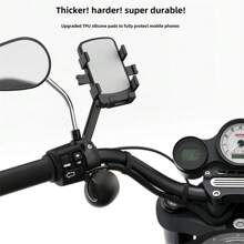 1pc Aluminum Alloy Bicycle Phone Holder, Mountain Bike Road Handlebar Mount Cradle Bracket For Navigation - Multicolor - View 9
