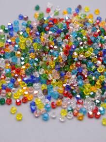 200 hạt cườm thủy tinh màu sâm panh nhiều màu sắc, kích thước 4mm, sản xuất năm 2025 - hình nón đôi, hạt cườm có mặt cắt, thích hợp để làm đồ trang sức DIY. - bicon - Xem 13