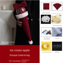 1 bó hoa táo Giáng sinh DIY, nơ đơn đêm Giáng sinh, giấy gói quà táo, quà Giáng sinh/sinh nhật/món quà hoàn hảo cho bạn gái - Nhiều màu - Xem 13