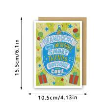 创意有趣的卡片、生日贺卡、孙子的生日贺卡、孙子的生日贺卡、适合任何年龄、不寻常的物品、礼品卡 - 多色 - 查看 3