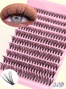 Fengxiu Eyelash 200pcs 30D, D-Curl, Natural False Eyelashes, 3D Russian Curl Mixed Length, Reusable, DIY Self-Adhesive, 10-16mm Length, 0.05mm Thickness, Suitable For Beginners, Multiple Styles & Packages. Single Cluster Eyelashes For Extension, Natural, Anime, Super Voluminous Makeup Style Lash Clusters, Eyelash Clusters, Individual Eyelashes, Lashes, Fake Lashes
