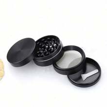 2英寸锌合金研磨器4层手动金属研磨器周氏药草研磨器配件工具男生情人节心形女生情人节 - 黑色 - 查看 2