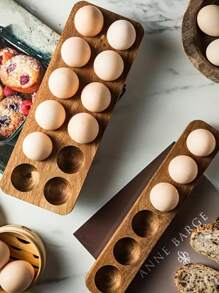 1 件创意鸡蛋储存盒，竹木托盘，鸡蛋储存盒，厨房储存早餐鸡蛋架，冷藏，复活节，鸡蛋储存托盘 - 1pc - 查看 2