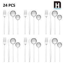 HANSMART Christmas & New Year Cutlery Collection: 24-Piece Stainless Steel Flatware Set For 6 – Festive Dining Essentials For Holiday Dinners And Celebrations - 銀色 - 查看 5