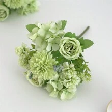 1 Peça Buquê de Peônia, Hortênsia e Crisântemo de Seda - Perfeito para Casamentos, Noivados e Decoração Doméstica | Acento de Mesa de Primavera, Dia dos Namorados, Presente de Aniversário, Formatura, Decoração de Outono