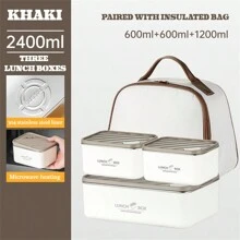 Juego de fiambrera de acero inoxidable 304 con bolsa aislante, diseño sencillo, adecuado para el almuerzo en el trabajo/escuela, cafetería, almacenamiento de alimentos en el refrigerador, apto para lavavajillas, útiles escolares