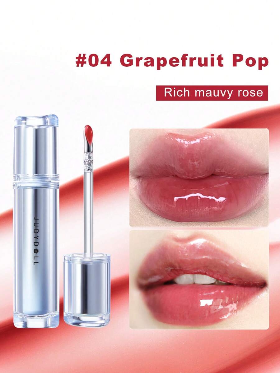 JUDYDOLL 2.4g WATERY LIP GLOSS, Glossy Lip Essence, Mirror-Finish Lip Gloss, Lip Balm, Not Leave Mark, Suitable For Self-Use, Gift, New Learner, Beach Travel, Festival, Date, Wedding, Bridesmaid, Bachelorette Party, Natural School Makeup, Sweet Makeup, Blood Red Makeup, Date Makeup