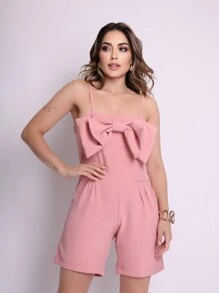 SUPER BOW OVERALL WITH ZIPPER AND ADJUSTABLE STRAPS - Màu Hồng baby - Xem 2