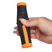 Openwork Rubberized Sport Bike Glove Grip - Orange - View 3