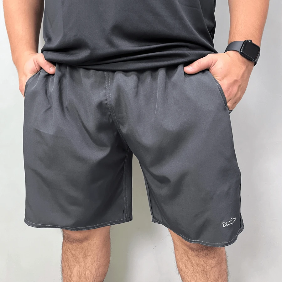 Tactel Plus Size Thick Shorts For Men, Preppy Bermuda Surf Beach Swimming Pool Quick Dry Gym - 深灰色 - 查看 1