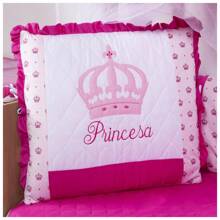 10 Piece American Crib Kit With Embroidered Side Protector For Boys And Girls - Pink Royal Princess - View 3