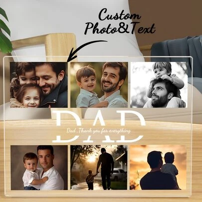 1pc Personalized Acrylic Plaque Custom Photo And Text Couple Unique Gift For Her/Him, Ideal For Valentine's Day, Mother's Day, Birthdays, Anniversaries, Graduation, Weddings, Father's Day, Valentine's Day For Anniversaries, For Valentine's Day, For Mother's Day, For Birthdays, For Father's Day, For Graduation, For Weddings, For Housewarming, Slow Summer Living, Customized Photo Albums, Frames Accessories, Vintage, Forever Love, Mother Day Gift