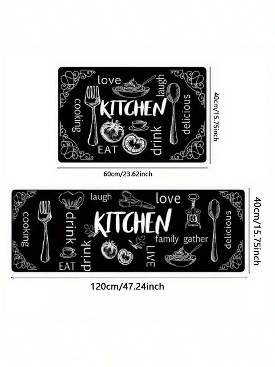 Kitchen Carpet Non-Slip Waterproof Anti Fatigue Door Mat Home Floor Rug - 40*60+40*120cm(Size S+L SET) - View 1