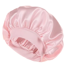 Touca de dormir de aba larga de cetim de seda sem perfume - Toucas de dormir confortáveis com faixa elástica para uso diário, touca de poliéster de cor sólida para todas as estações