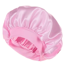 Touca de dormir de aba larga de cetim de seda sem perfume - Toucas de dormir confortáveis com faixa elástica para uso diário, touca de poliéster de cor sólida para todas as estações
