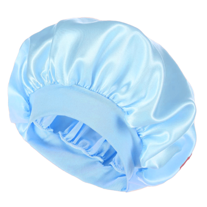Unscented Silk Satin Wide Brim Sleep Cap Bonnet - Comfortable Elastic Band Sleep Caps For Daily Use, Polyester Solid Color Bonnet For All Season