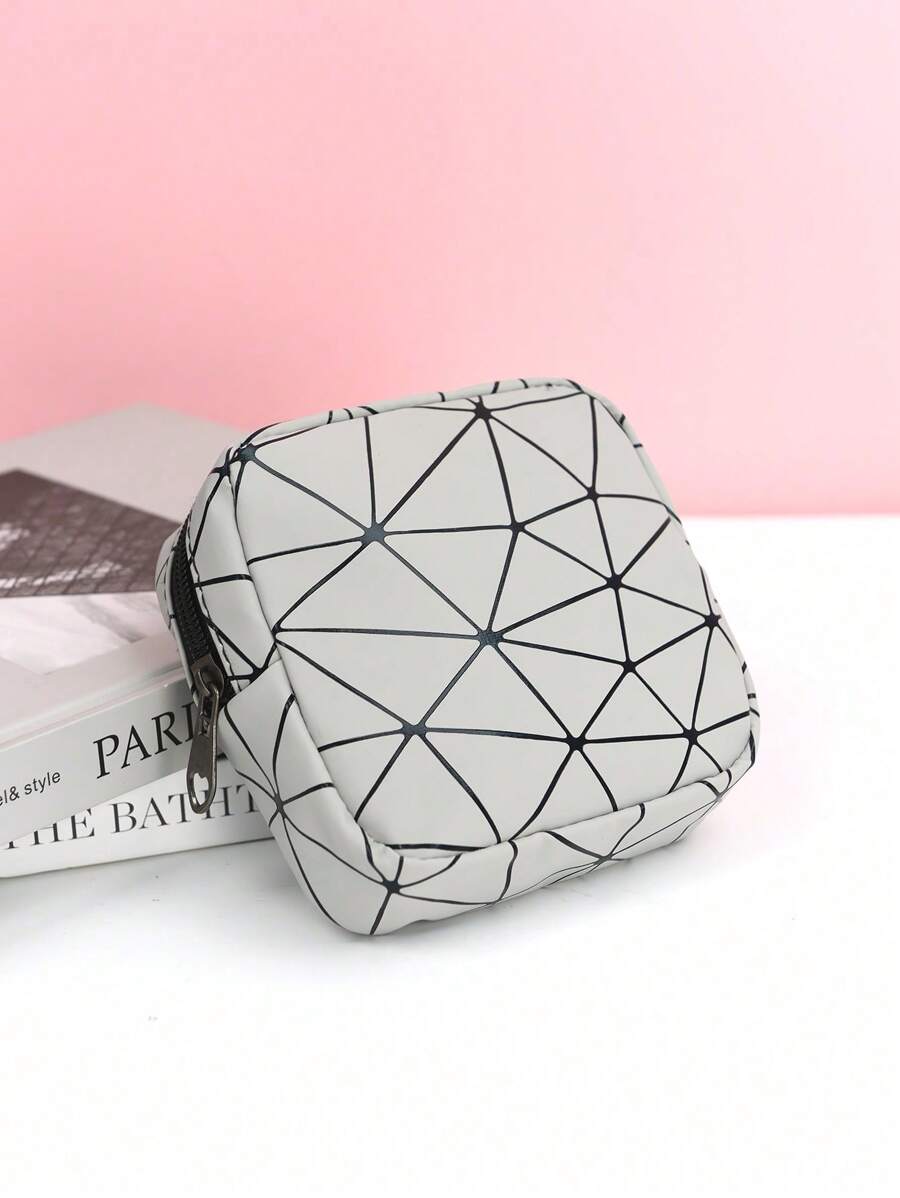 女孩卫生棉条收纳袋女士化妆包零钱包化妆包卫生棉条收纳袋整理袋 - 灰色 - 查看 1