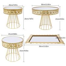 5-Piece Set Cake Stands Round Cupcake Stands,Metal Wedding Birthday Party Celebration Dessert Display Plates, Gold - Gold - View 11