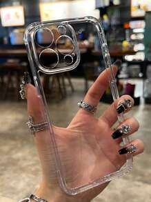 Minimalistisches, hochwertiges, vollständig abdeckendes transparentes Handyhülle kompatibel mit iPhone 16 Pro Max/16/16 Pro/16 Plus/11/15/15 Pro/15 Pro Max/12/13/14 Pro Max/XS/XR/11 Pro/11 Pro Max/12 Pro/12 Pro Max/13 Pro/13 Pro Max/7 Plus/14 Pro/14 Pro Max/14 Plus/7 Plus/8 Plus/8/SE2/12 Mini/13 Mini, Acrylhartschale, ausbleichfest