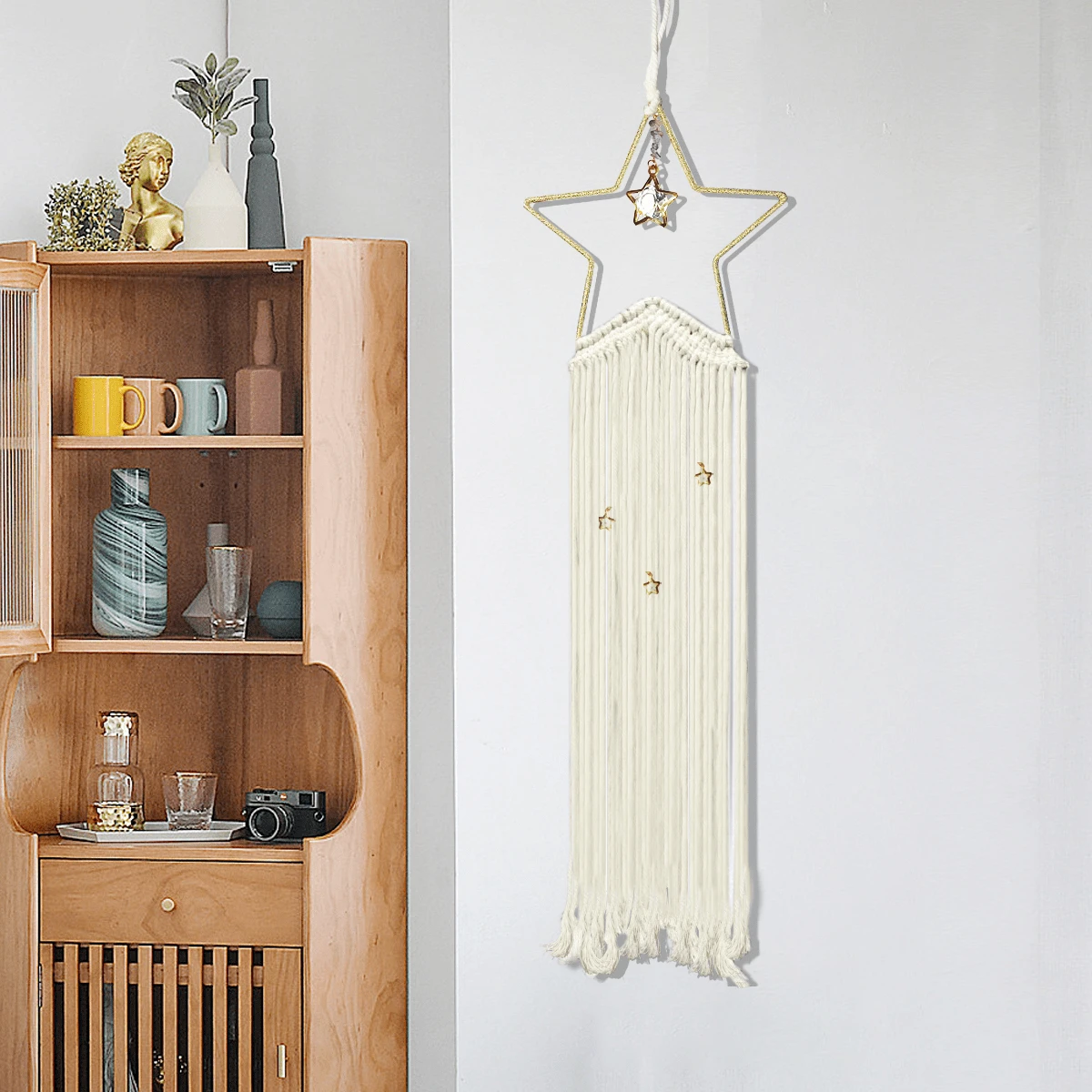 1 đồ trang trí nhà hình ngôi sao dệt tay, đồ trang trí treo, Dreamcatcher sáng tạo để trang trí chợ trời, trang trí nhà, trang trí phòng, trang trí tường - Nhiều màu - Xem 1