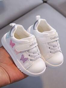 Toddler Kids 1-4Y Soft Sole Non-Slip Waterproof Butterfly Princess Sneakers, Spring/Autumn