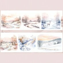 1 Cuộn/Túi Băng dính trang trí Washi Winter Series, Thích hợp cho thiệp, nhật ký, sổ lưu niệm - Nhiều màu - Xem 13