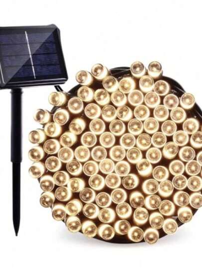 Leds Solar 10M USO EXTERNO Natal Externo Fixo E 8 Funções Prova D'água Cordão Luzes