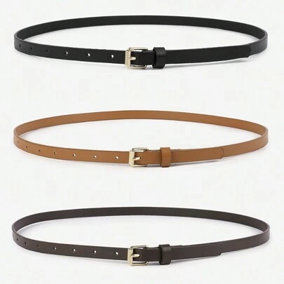 3 st/1 st mångsidigt mini fyrkantigt spänne midjebälte för kvinnor, legeringsspänne för klänning, tröja, kappa, året runt höst, halloween