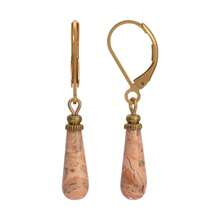 Gold Tone Semi Precious Stones Riverstone Drop Earrings