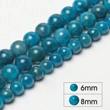 6mm 8mm Natural Apatite Semi-Precious Stone Beads For Jewelry Making Diy Accessories