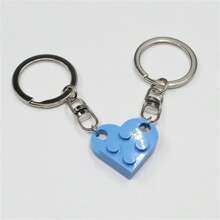 2pcs/Set Minimalist Building Block Heart Shape Separable Keychain, Couple/Friends Gift Valentine's Day Valentines Car Accessories Bag Charm School Cute Goth Y2k