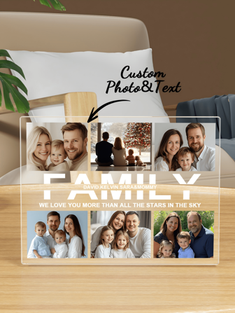 1pc Personalized Acrylic Plaque Custom Photo And Text Couple Unique Gift For Her/Him, Ideal For Valentine's Day, Mother's Day, Birthdays, Anniversaries, Graduation, Weddings, Father's Day, Valentine's Day, Valentine's Day Decor Waterproof, Anti-Mold Adorable, High-Quality Custom, Unique Ideal Gifts For Her Dad, Mom, Family, Friends, Son, Daughter, School Students,Christmas Gift Supplies