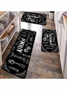 Kitchen Carpet Non-Slip Waterproof Anti Fatigue Door Mat Home Floor Rug - 40*60+40*120cm(Size S+L SET) - View 7