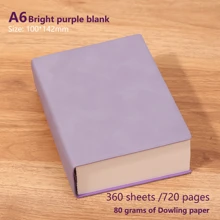 1 Piece Minimalist Style PU Leather Blank Undated Notebook, 360 Pages (720 Pages), Portable Sketchbook, Suitable For Students, Business Gifts, Office Meetings - Chinese Language Back To School - A6 - View 13