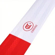 4 件装红白反光贴纸 反光条 卡车反光条 车身反光标志 交通安全增强车贴 - 紅白色 - 查看 8