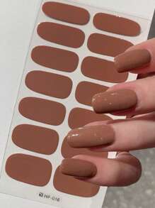 1 miếng dán móng tay màu trơn, miếng dán nghệ thuật trang trí, tự dính và chống thấm nước, dễ sử dụng, phù hợp với phụ nữ, cuộc sống hàng ngày, tiệc tùng, ngày lễ, quà tặng - Nhiều màu - Xem 9