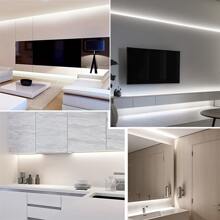 1 Piece Multi-Functional Battery Pack Powered Led Strip Light (Without Batteries) - Warm/White, Flexible Light Cuttable - Ideal For Gift Boxes, Wardrobes, Cupboards, Etc.